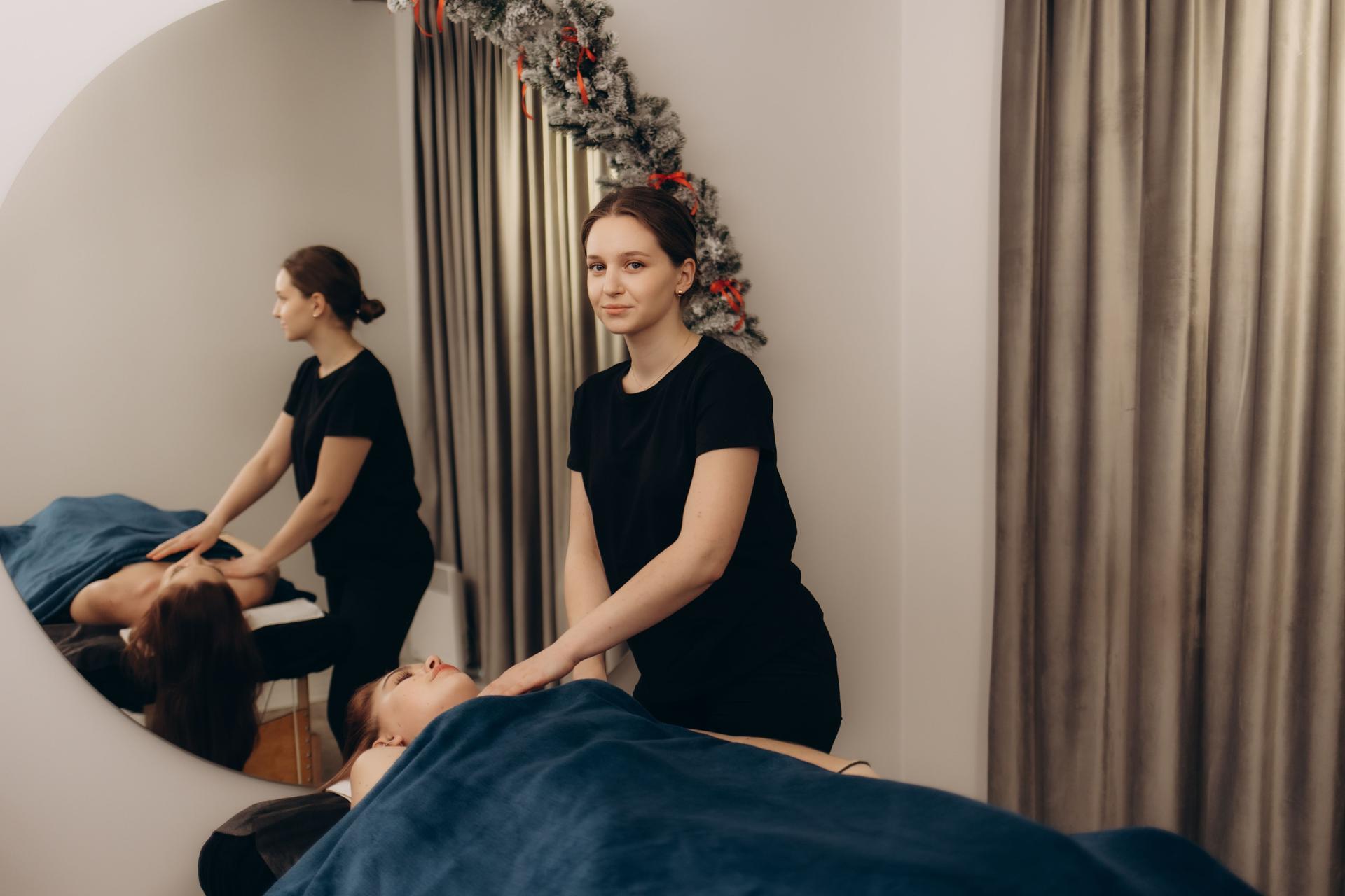 Professional Massage Therapy Session in a Comfortable and Relaxing Spa Setting